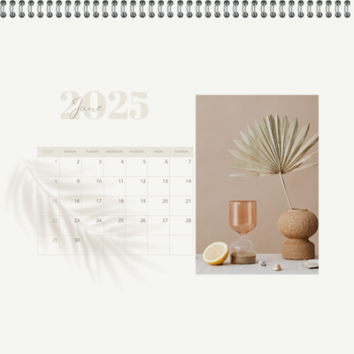 Creamy Beige Calendar 2025